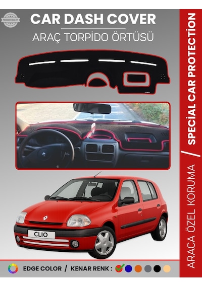 Renault Clıo 2 Aırbagsız 2001-2012 Torpido Örtüsü Ön Göğüs Koruma Torpido Koruma Araca Özel - 387 Stiloto