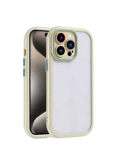 Zore İphone 15 Pro Max Kılıf Kamera Korumalı Renkli Kenar Ve Çerçeve Tasarımlı Nvth Vitamin Kapak-yeşil