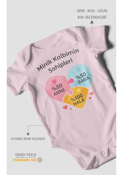 Morivokids Aileye Özel Kısa Kollu Bebek Body %100 Pamuk Bebe Pembe