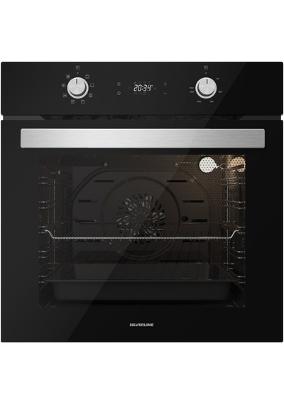 Silverline BO6504B01 - CS5349B01 - 3420 Classy 60 Siyah Cam Ankastre Set
