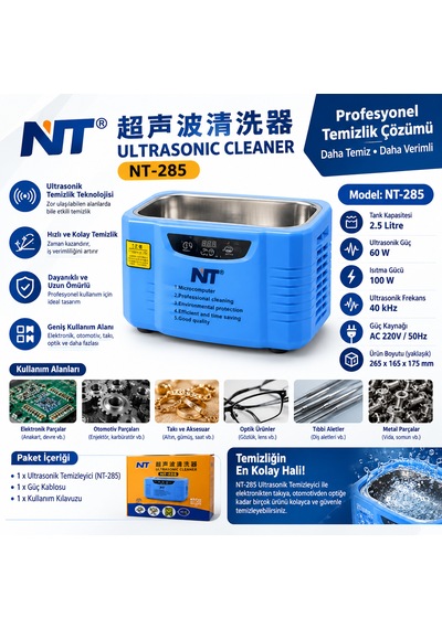 Nt-283 Ultrasonik Temizleyici Hassas Eşya Temizleme Cihazı