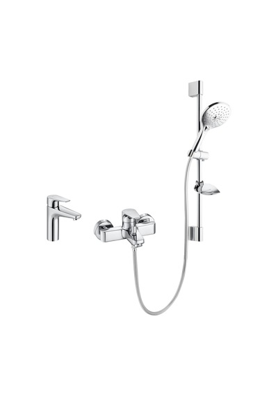 Roca A5DA57EC0K Roca Esteria Pack Eco 3'lü Banyo Seti Krom