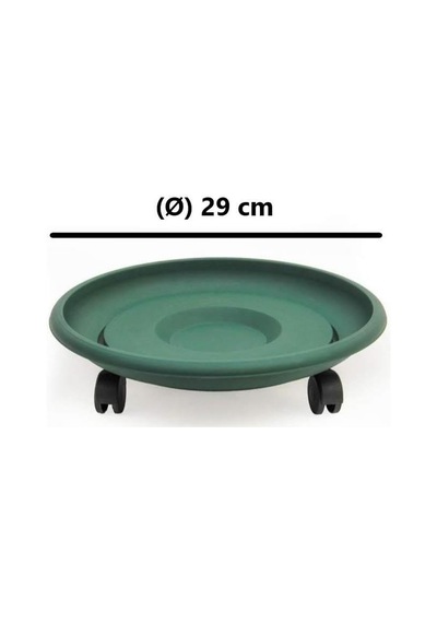 So- Tekerlekli Saksı Tabağı Yeşil 3 Boy