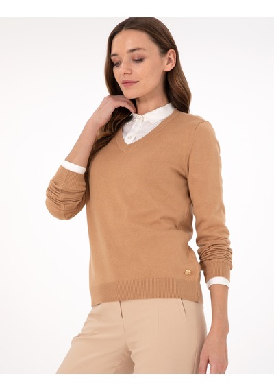 Pierre Cardin Kadın Camel Kazak /triko 50300803-vr015 Camel CAMEL