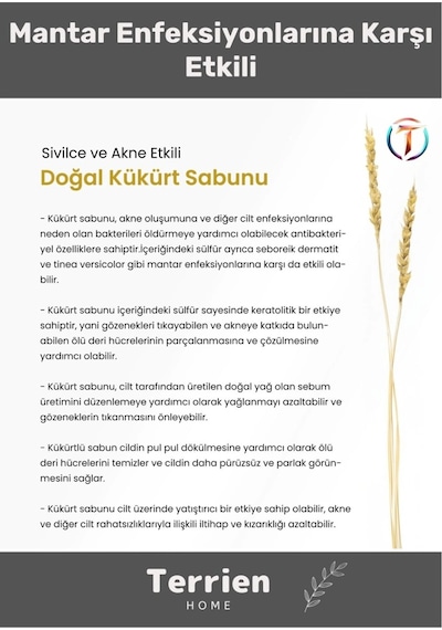 Home Serisi El Yapımı Doğal Bitkisel 2 Adet Siyah Leke Sivilce Akne Etkili Cilt Bakımı Kükürt Sabunu Karışık