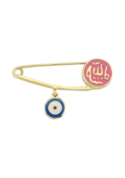 Altın Bebek Allah Nazar İğne Çok Renkli