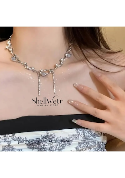 Aurelya Choker Kolye Sevgililer Günü , Annenize Verilecek En Güzel Hediyesi Gri