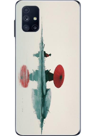 Samsung Galaxy M51 Uyumlu Japon Şemsiyesi Baskılı Silikon Kılıf Renkli