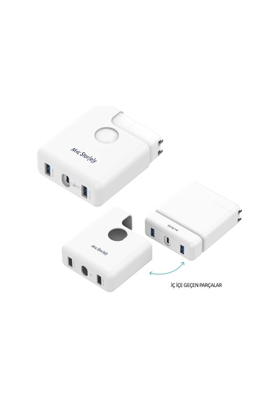 Macbook Şarj Adaptörü Silikon Kılıf + 3'ü 1 Arada Usb-c Hub 87w A1719, 96w A2166 Uyumlu 2x Usb 3.0 + Usb-c Macbook Pro