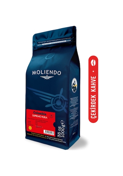 Moliendo Colombia Supremo Huila Yöresel Çekirdek Kahve 1 KG