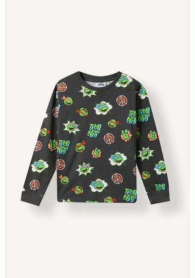 Defacto %100 Pamuk Ninja Turtles Baskılı 2li Pijama Takımı Erkek Çocuk I3396a826wnar221 Antrasit-ar221