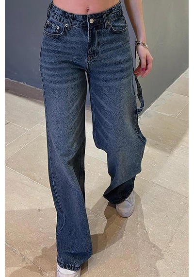 Madmext Madmext Straight Wide Kadın Jean Mg1995 - Mavi