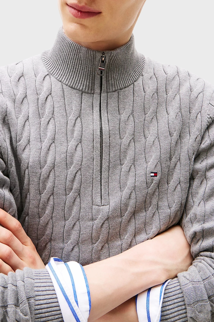 Tommy Hilfiger Erkek Kazak Mw0mw36532 P91 Gri Gri