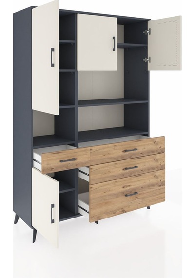 Hyperion Dolap 9 Raflı 4 Çekmeceli 4 Kapaklı 132x44x195 Antrasit-aytaşı/çam Aytası/atlas Çam - Antrasıt Hyperion Dolap 9 Raflı 4 Çekmeceli 4 Kapaklı 132x44x195 Antrasit-aytaşı/çam Aytası/atlas Çam - Antrasıt