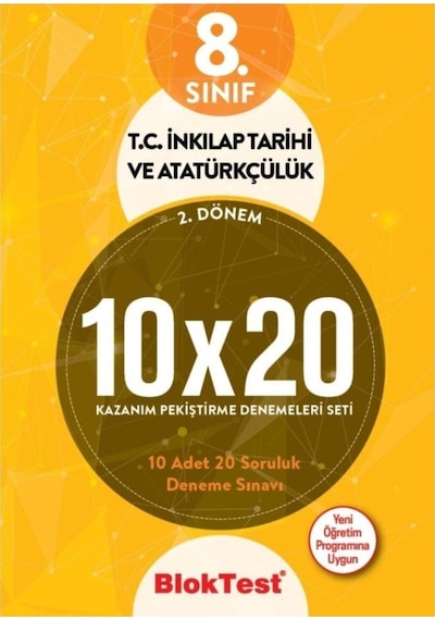 8.sınıf 2.dönem T.c. Inkılap Tarihi Ve Atatürkçülük 10x20 Kazanım Pekiştirme Denemeleri S