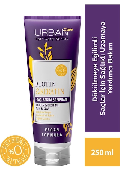 Urban Care Biotin & Keratin Dökülmeye Eğilimli Saçlar için Bakım Şampuanı 250 ML