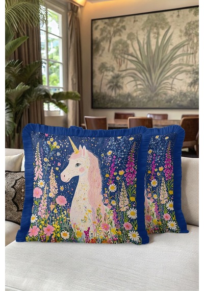 Unicorn Çiçek Bahçesi Masalsı Saçaklı Yastık Kılıfı - Floral Boho Lacivert Püsküllü Kırlent Kılıfı Kadim Atlas Mira Unicorn Çiçek Bahçesi Masalsı Saçaklı Yastık Kılıfı - Floral Boho Lacivert Püsküllü Kırlent Kılıfı Kadim Atlas Mira