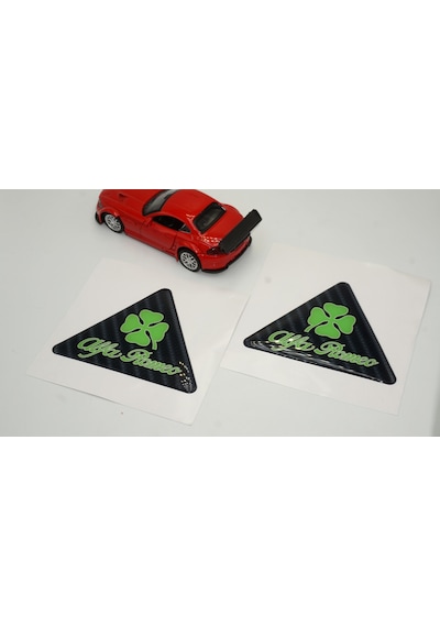Alfa Romeo Yonca Logo Yan Çamurluk 3m 3d Karbon Damla Logo Amblem