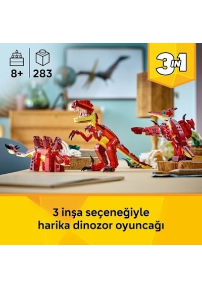 Vahşi Dinozor Yapım Seti 8+ Yaş İçin 3 Ü 1 Arada