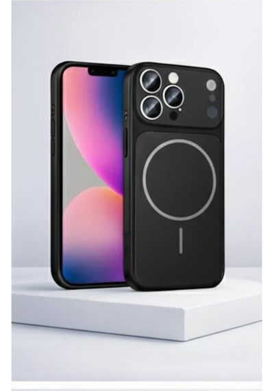 Apple Uyumlu iPhone 17 Pro Max Görünümlü Magsafeli Kamera Lensli Kılıf Siyah