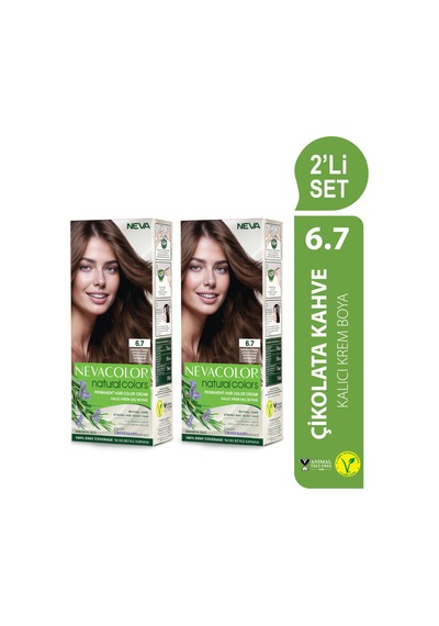 Neva Color Natural Color Saç Boyası 6.7 Çikolata Kahve 2'li Set