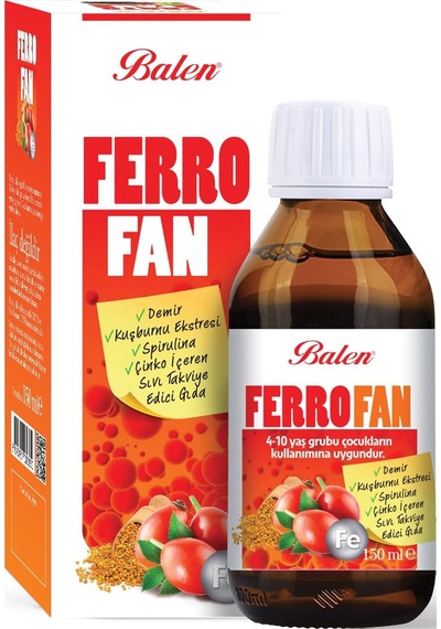 Ferrofan Demir Kuşburnu Eki Spirulina Çinko İçeren 150 ML