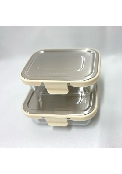 Cooker Ckr3486 Cam Saklama Kabı 370 Ml Krem 2 Adet Krem
