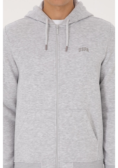 U.S. Polo Assn. Erkek Regular Fit Açık Gri Şardonlu Örme Hırka 50313755-VR001