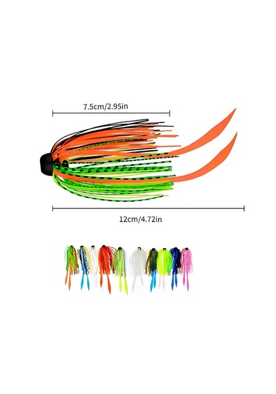 Hokkaido 10 Adet Farklı Renklerde,glow,simli,2.25 Gram Tai Rubber,fly,jig Head Etek,silikon Etek,