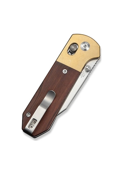 Civivi Yonder Clip Point Guibourtia Wood Handle And Stonewashed Brass Bolsters Satin Finished 14c28n Blade Kamp Çakı Kahverengi Civivi Yonder Clip Point Guibourtia Wood Handle And Stonewashed Brass Bolsters Satin Finished 14c28n Blade Kamp Çakı Kahverengi