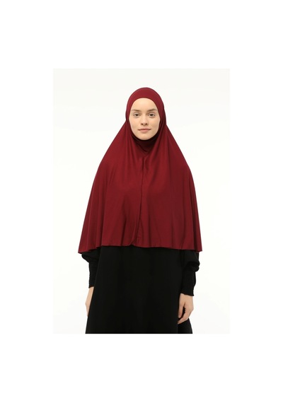 Altobeh Hazır Türban Peçeli Pratik Eşarp Tesettür Nikaplı Hijab - Namaz Örtüsü Sufle 3xl - Bordo Bordo
