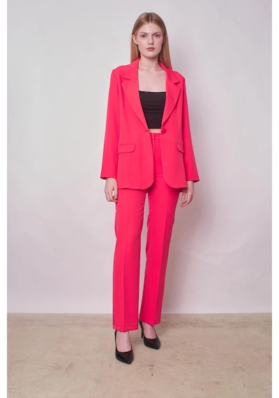 Kadın Yakalı Cep Kapaklı Uzun Kol Hafif Likralı Kumaş Oversize Blazer Ceket Pantolonu Jument 40075 -mercan MERCAN Kadın Yakalı Cep Kapaklı Uzun Kol Hafif Likralı Kumaş Oversize Blazer Ceket Pantolonu Jument 40075 -mercan MERCAN