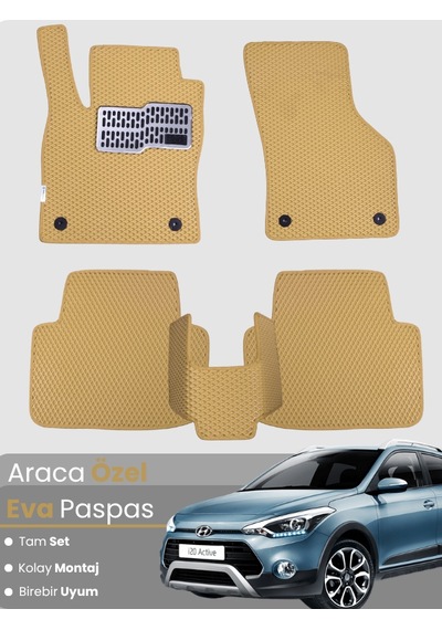 Hyundai İ20 Active 2015-2019 Uyumlu Eva Paspas Tam Set Araca Özel,kolay Montaj,su Geçirmez