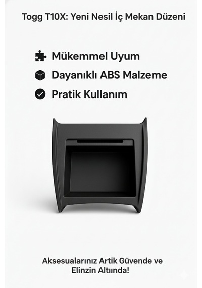 Togg T10x Ön Konsol Ara Saklama Kutusu Siyah