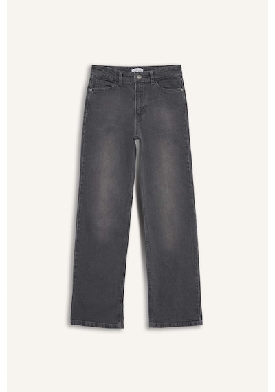 DeFacto Comfort Straight Yüksek Bel Bilek Boy Jean Yıkamalı Pantolon E3413AXNSNM36