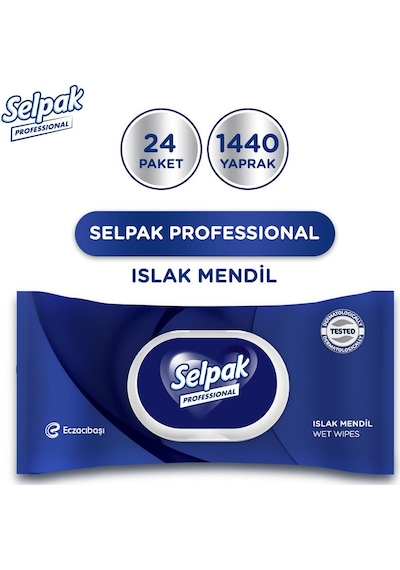 Selpak Professional Islak Mendil 60 Yaprak x 24 Adet 24'lü Set