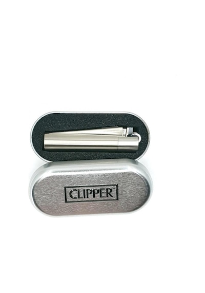 Clipper Metal Taşlı Gümüş Çakmak