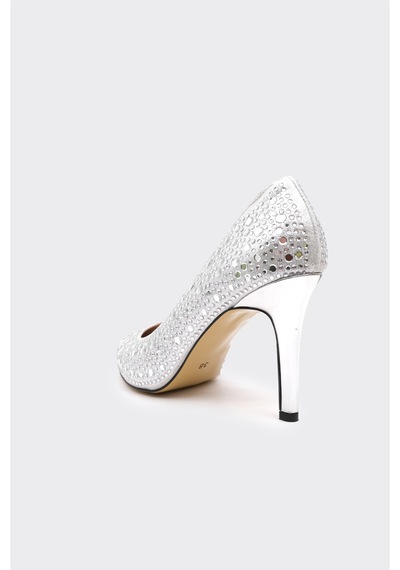 Derinet Taşlı Dekolteli Kadın Stiletto Gümüş GÜMÜŞ