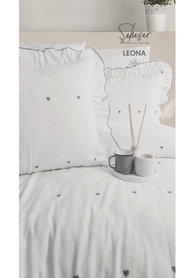 Şaheser Home Collection Jakarlı Nev Takımı Çift Kişilik Leona Gri