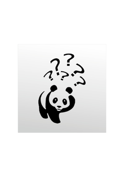 Folyo Sticker Panda 30cm Uzunluk Siyah