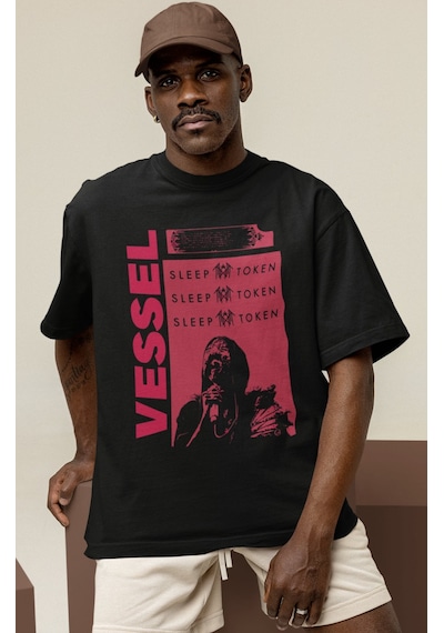 Tasarım Vessel Sleep Token Rock Metal Müzik Grubu Baskılı Unisex Siyah