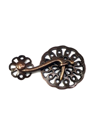 Antik Bakır 50 Adet Zamak Çengel Kilit 56x33 Mm - Yuvarlak, Karşılıklı Mobilya, Dolap, Sandık, Kutu, Kapak Çengel Kilidi