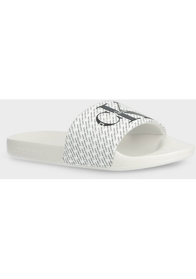 Calvin Klein Erkek Terlik Ym0ym00955 01w Beyaz-siyah Beyaz - Siyah