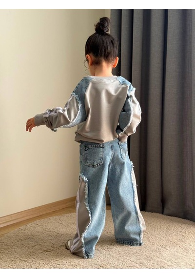 Kokoş Bebe My Style Kot Garnili 2 Li Kız Çocuk Takım - 4/12 Yaş - 31899 Gri Kokoş Bebe My Style Kot Garnili 2 Li Kız Çocuk Takım - 4/12 Yaş - 31899 Gri