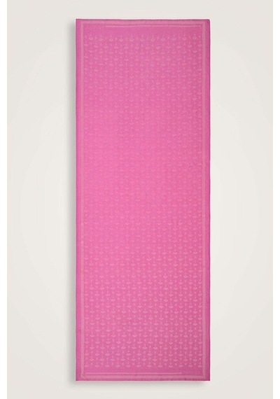 Imannoor Karanfil Monogram Pembe İpek Şal 68x200 Pembe