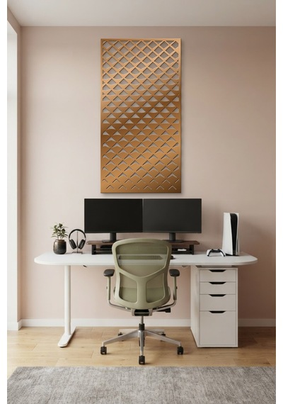 Pul Dekoratif Panel Metal Duvar Tablosu - Duvar Sanatı - Duvar Dekoru - Bronz