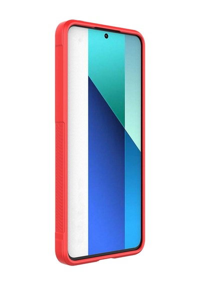Xiaomi Redmi Note 13 4g Kılıf Kamera Korumalı Esnek Silikon Parmak Şeritli Celikaksesuar Siyah