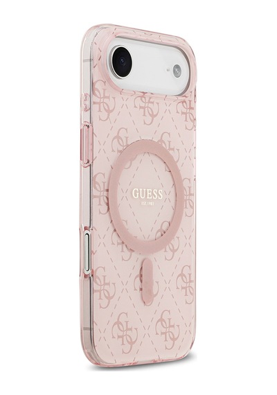 Apple Uyumlu iPhone 17 Air Kılıf Guess Lisanslı M-safeli Iml Baskılı Klasik Logolu 4g Desenli Kapak Pembe Pembe