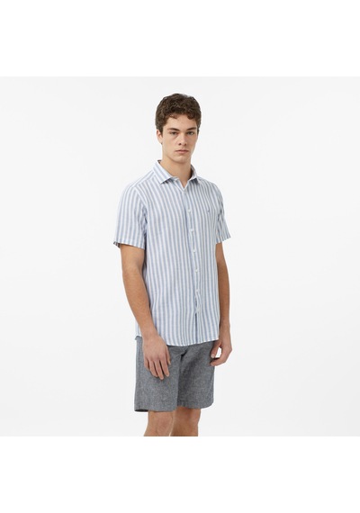 Nautica Erkek Mavi Regular Fit Kısa Kollu Çizgili Gömlekçizgiliw65448t