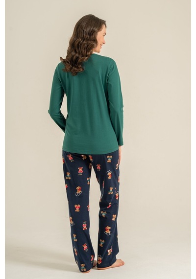 Rolypoly Anne Kız Wish You All The Best Yeşil Uzun Kol Pijama Takım Rp3918-a-v2 Rp3918-a-v2